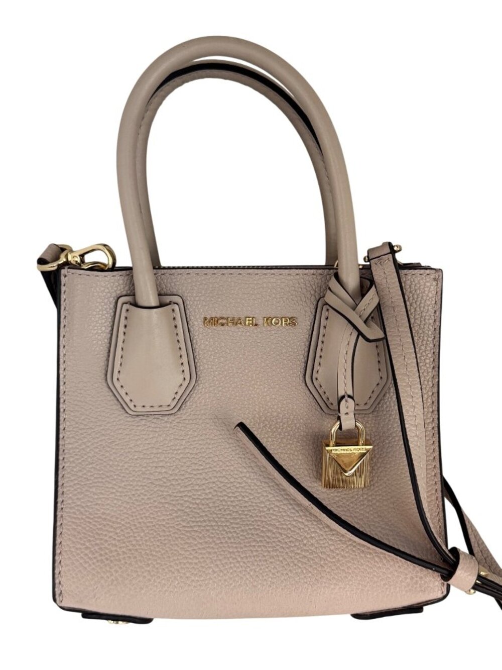 Michael Kors Mini Leather Satchel Beige With Dust Bag & Care Card